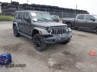 2022 Jeep Wrangler Unlimited Sahara with VIN 1C4JJXP6XNW186817, listed as a IAAI auction lot 42951113 with 35,268 mi miles and . Bid and sale history available at DreamBid. Image 1.