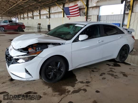 2021 Hyundai Elantra Blue with VIN KMHLM4AJ6MU010381, listed as a Copart auction lot 70708575 with 72,858 mi miles and Salvage title. Bid and sale history available at DreamBid. Image 1.