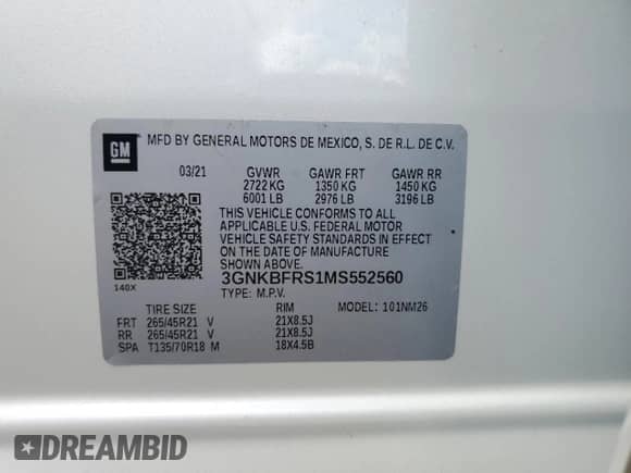 2021 Chevrolet Blazer Premier с VIN 3GNKBFRS1MS552560, выставлен на аукционе Copart как лот 74828674 с пробегом Не указан миль и На запчасти • Non repairable. История ставок и продаж доступна на DreamBid. Изображение 14.