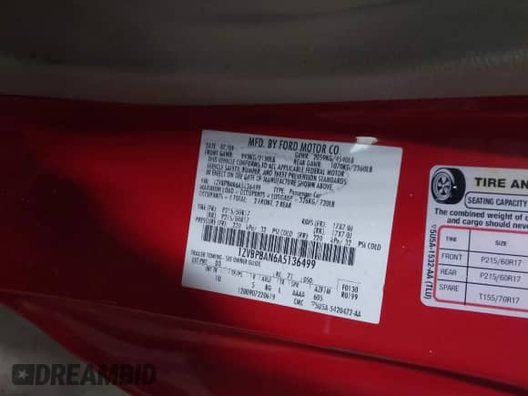 2010 Ford Mustang V6 z VIN 1ZVBP8AN6A5136499, wystawiony jako IAAI lot #41162323 z przebiegiem 107 048 mil mil oraz . Historia ofert i sprzedaży dostępna na DreamBid. Obrazek 9.