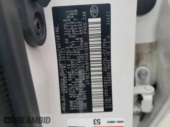 2023 Toyota Camry TRD with VIN 4T1KZ1AK8PU081039, listed as a Copart auction lot 67947105 with 16,782 mi miles and Salvage title. Bid and sale history available at DreamBid. Image 13.