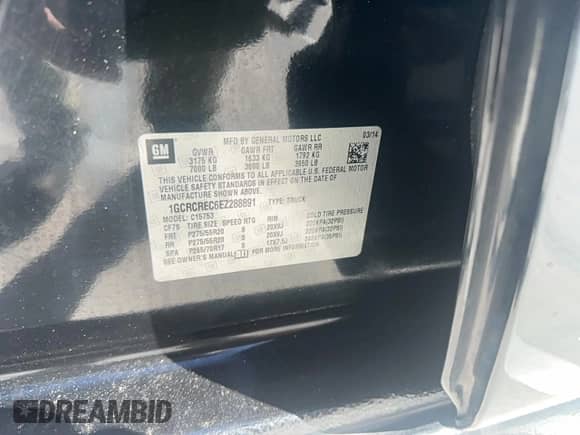 2014 Chevrolet Silverado 1500 LT с VIN 1GCRCREC6EZ288891, выставлен на аукционе Copart как лот 90112955 с пробегом 220 523 миль миль и Чистый • Clean title. История ставок и продаж доступна на DreamBid. Изображение 10.