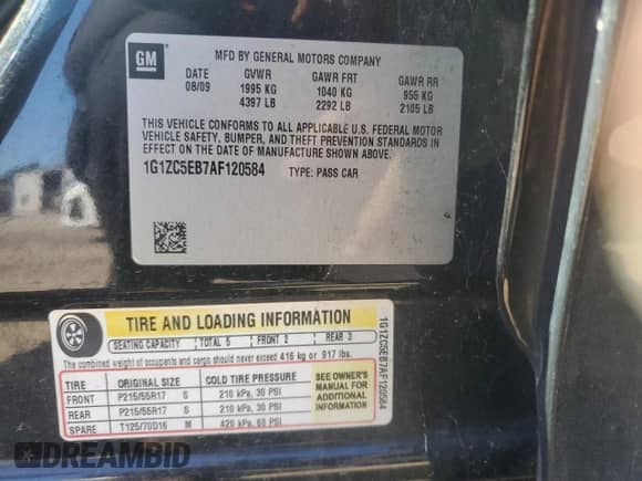 2010 Chevrolet Malibu 1LT с VIN 1G1ZC5EB7AF120584, выставлен на аукционе Copart как лот 82379905 с пробегом 230 623 миль миль и Списание • Salvage title. История ставок и продаж доступна на DreamBid. Изображение 12.