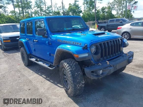 2021 Jeep Wrangler Unlimited Rubicon 392 with VIN 1C4JJXSJ8MW677722, listed as a IAAI auction lot 42698657 with 42,417 mi miles and . Bid and sale history available at DreamBid. Image 1.