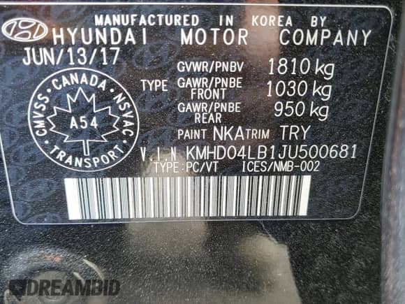 2018 Hyundai Elantra Sport с VIN KMHD04LB1JU500681, выставлен на аукционе Copart как лот 81039245 с пробегом 172 644 миль миль и Списание • Salvage title. История ставок и продаж доступна на DreamBid. Изображение 13.