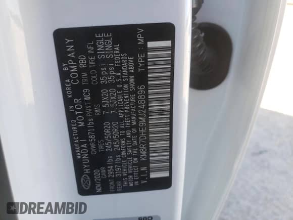 2021 Hyundai Palisade Calligraphy с VIN KM8R7DHE9MU248896, выставлен на аукционе Copart как лот 50898463 с пробегом 33 418 миль миль и . История ставок и продаж доступна на DreamBid. Изображение 13.