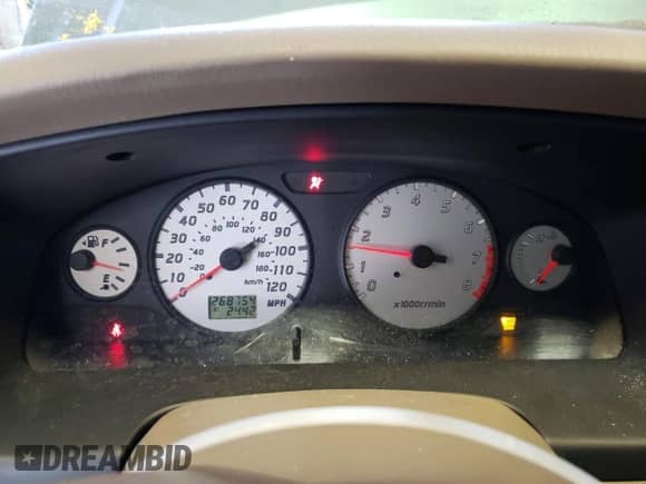 2002 Nissan Pathfinder SE with VIN JN8DR09YX2W720829, listed as a Copart auction lot 58004814 with 268,754 mi miles and Salvage title. Bid and sale history available at DreamBid. Image 9.