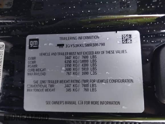 2021 Cadillac Escalade ESV Premium Luxury с VIN 1GYS3KKL5MR386798, выставлен на аукционе IAAI как лот 43234176 с пробегом 247 671 миль миль и . История ставок и продаж доступна на DreamBid. Изображение 9.