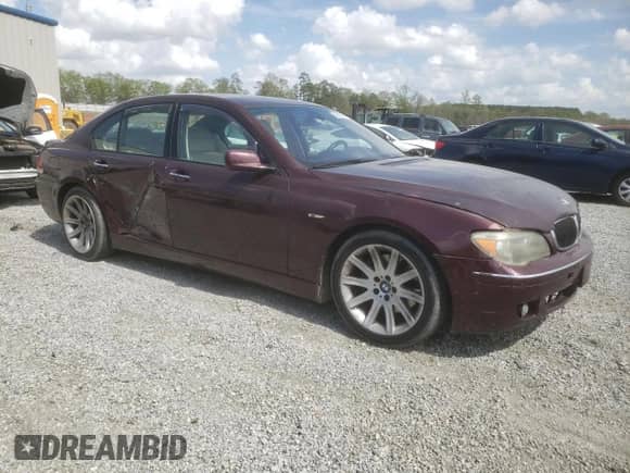 2006 BMW 7 Series 750i with VIN WBAHL83526DT06180, listed as a Copart auction lot 51609245 with 164,690 mi miles and Salvage title. Bid and sale history available at DreamBid. Image 4.