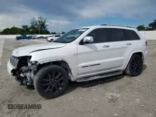 2017 Jeep Grand Cherokee Overland with VIN 1C4RJECG4HC740042, listed as a Copart auction lot 83797275 with 67,534 mi miles and Salvage title. Bid and sale history available at DreamBid. Image 1.