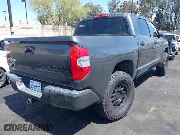 2019 Toyota Tundra SR5 with VIN 5TFAY5F17KX820208, listed as a IAAI auction lot 41997137 with 56,450 mi miles and . Bid and sale history available at DreamBid. Image 4.