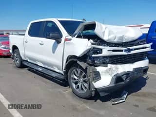2021 Chevrolet Silverado 1500 RST with VIN 1GCUYEED6MZ158637, listed as a IAAI auction lot 43168237 with 70,283 mi miles and . Bid and sale history available at DreamBid. Image 1.