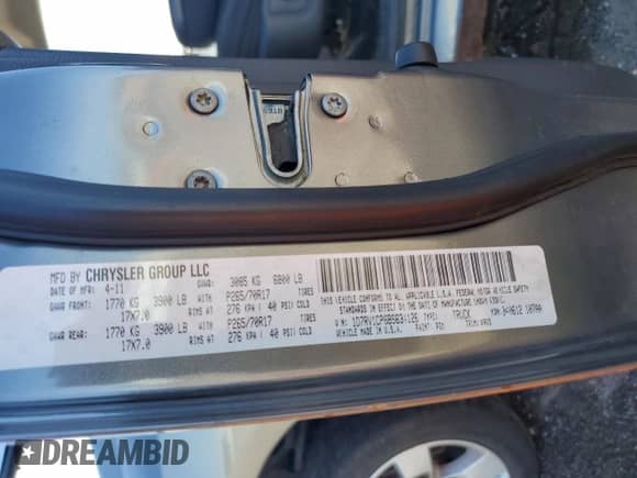 2011 Ram 1500 SLT with VIN 1D7RV1CP6BS634126, listed as a Copart auction lot 85712155 with 309,895 mi miles and Clean title. Bid and sale history available at DreamBid. Image 12.