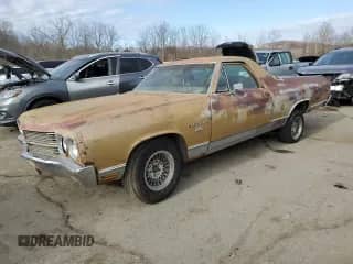 1970 Chevrolet El Camino с VIN 136800L180634, выставлен на аукционе Copart как лот 81460444 с пробегом 361 224 миль миль и Списание • Salvage title. История ставок и продаж доступна на DreamBid. Изображение 1.