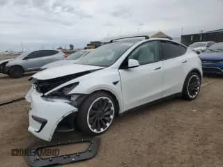 2021 Tesla Model Y Performance with VIN 5YJYGDEF3MF194548, listed as a Copart auction lot 86505535 with 44,671 mi miles and Salvage title. Bid and sale history available at DreamBid. Image 1.