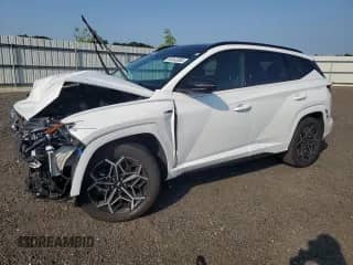 2024 Hyundai Tucson N Line with VIN KM8JFCD1XRU159472, listed as a Copart auction lot 65842085 with 15,878 mi miles and Salvage title. Bid and sale history available at DreamBid. Image 1.