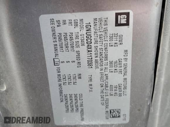 2010 Chevrolet City Express Cargo с VIN 1GNUGCD4XA1170381, выставлен на аукционе Copart как лот 82634174 с пробегом 277 883 миль миль и Списание • Salvage title. История ставок и продаж доступна на DreamBid. Изображение 12.