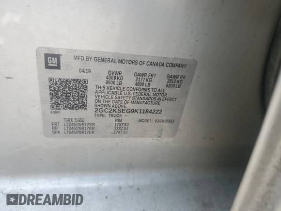 2019 Chevrolet Silverado 2500HD LT z VIN 2GC2KSEG9K1184222, wystawiony jako Copart lot #67263445 z przebiegiem 189 719 mil mil oraz Szkoda całkowita • Salvage title. Historia ofert i sprzedaży dostępna na DreamBid. Obrazek 12.