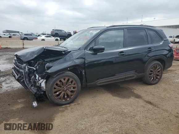 2025 Subaru Forester z VIN JF2SLDFC7SH507508, wystawiony jako Copart lot #59938885 z przebiegiem 2 644 mil mil oraz Szkoda całkowita • Salvage title. Historia ofert i sprzedaży dostępna na DreamBid. Obrazek 1.