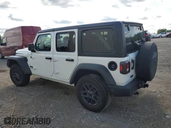 2024 Jeep Wrangler Sport S z VIN 1C4PJXDN8RW136722, wystawiony jako Copart lot #69294615 z przebiegiem 14 715 mil mil oraz Szkoda całkowita • Salvage title. Historia ofert i sprzedaży dostępna na DreamBid. Obrazek 2.