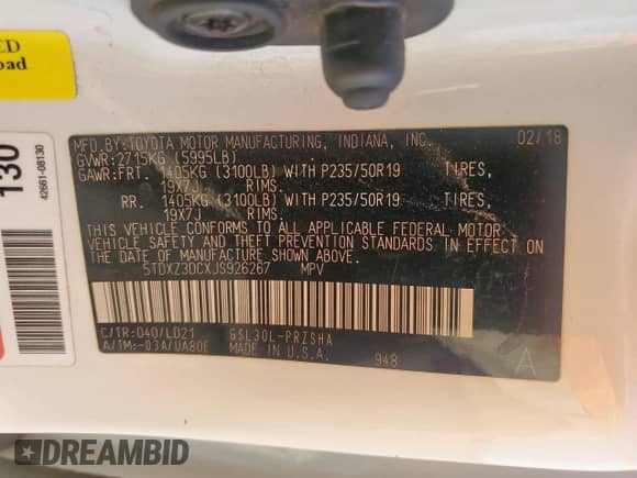 2018 Toyota Sienna SE with VIN 5TDXZ3DCXJS926267, listed as a Copart auction lot 85532495 with 144,559 mi miles and Salvage title. Bid and sale history available at DreamBid. Image 14.