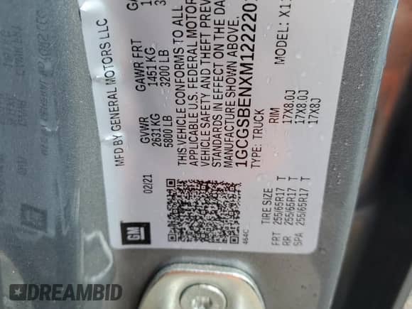 2021 Chevrolet Colorado 2WD Work Truck с VIN 1GCGSBENXM1222201, выставлен на аукционе Copart как лот 85576295 с пробегом 114 799 миль миль и На запчасти • Non repairable. История ставок и продаж доступна на DreamBid. Изображение 12.