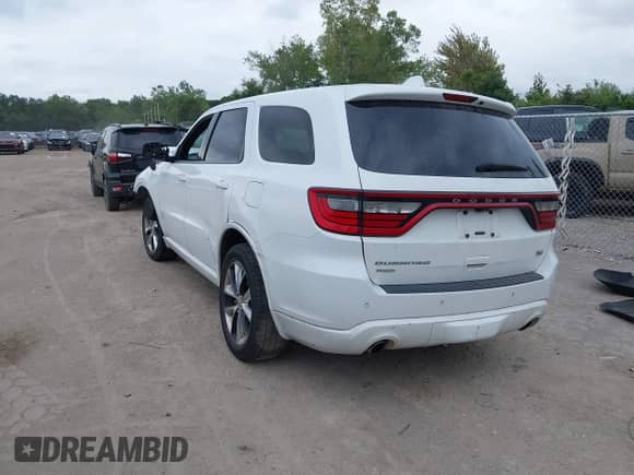 2014 Dodge Durango R/T with VIN 1C4SDJCT5EC267729, listed as a IAAI auction lot 43107818 with 190,916 mi miles and . Bid and sale history available at DreamBid. Image 3.