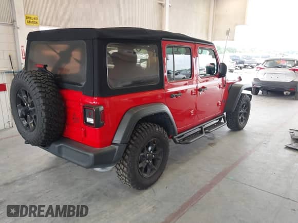 2022 Jeep Wrangler Unlimited Sport S with VIN 1C4HJXDG6NW175129, listed as a IAAI auction lot 42729541 with 50,127 mi miles and . Bid and sale history available at DreamBid. Image 4.