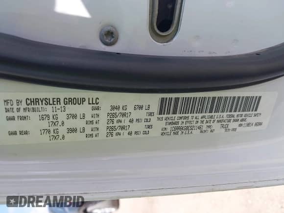 2014 Ram 1500 Tradesman с VIN 1C6RR6KG8ES211461, выставлен на аукционе IAAI как лот 43097994 с пробегом 213 476 миль миль и . История ставок и продаж доступна на DreamBid. Изображение 9.