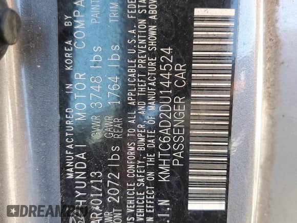 2013 Hyundai Veloster w/Black Int z VIN KMHTC6AD2DU144524, wystawiony jako Copart lot #86604965 z przebiegiem 101 979 mil mil oraz Czysty tytuł • Clean title. Historia ofert i sprzedaży dostępna na DreamBid. Obrazek 12.