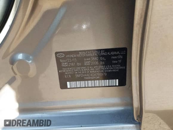 2016 Hyundai Elantra SE z VIN 5NPDH4AE4GH791979, wystawiony jako IAAI lot #43252882 z przebiegiem 154 658 mil mil oraz . Historia ofert i sprzedaży dostępna na DreamBid. Obrazek 9.