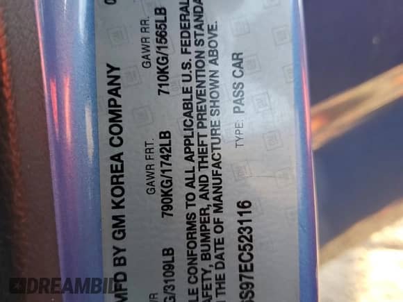 2014 Chevrolet Spark LS with VIN KL8CB6S97EC523116, listed as a Copart auction lot 82271095 with 74,197 mi miles and Clean title. Bid and sale history available at DreamBid. Image 12.