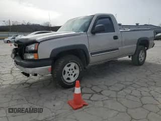 2006 Chevrolet Silverado 1500 Work Truck with VIN 1GCEK14V06E265993, listed as a Copart auction lot 46885565 with 147,913 mi miles and Salvage title. Bid and sale history available at DreamBid. Image 1.