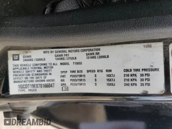 2007 Chevrolet Colorado 1LT с VIN 1GCDT19E878166047, выставлен на аукционе Copart как лот 62596685 с пробегом 201 649 миль миль и Списание • Salvage title. История ставок и продаж доступна на DreamBid. Изображение 13.