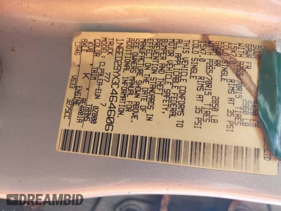 2003 Nissan Frontier XE with VIN 1N6ED29YX3C464606, listed as a IAAI auction lot 42988809 with 147,872 mi miles and . Bid and sale history available at DreamBid. Image 9.