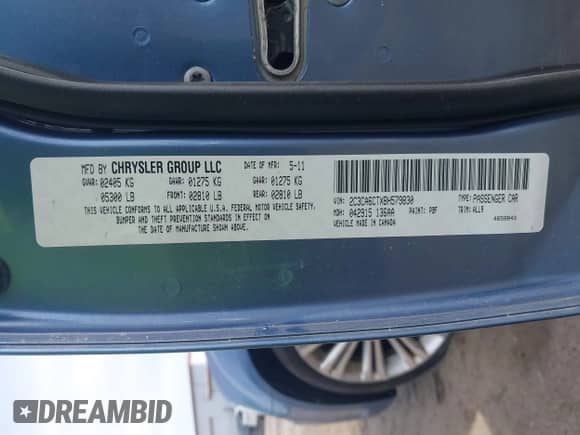 2011 Chrysler 300 C с VIN 2C3CA6CTXBH579830, выставлен на аукционе IAAI как лот 42209552 с пробегом 106 619 миль миль и . История ставок и продаж доступна на DreamBid. Изображение 9.