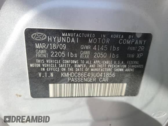 2009 Hyundai Elantra Touring с VIN KMHDC86E49U041856, выставлен на аукционе Copart как лот 48935535 с пробегом 214 707 миль миль и Списание • Salvage title. История ставок и продаж доступна на DreamBid. Изображение 12.