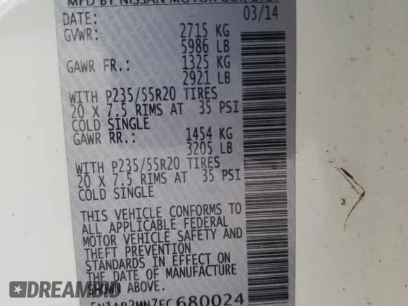 2014 Nissan Pathfinder S with VIN 5N1AR2MN7EC680024, listed as a Copart auction lot 86530085 with 169,970 mi miles and Clean title. Bid and sale history available at DreamBid. Image 13.