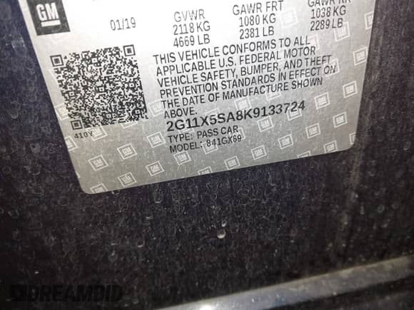 2019 Chevrolet Impala LS с VIN 2G11X5SA8K9133724, выставлен на аукционе IAAI как лот 41642976 с пробегом 173 015 миль миль и . История ставок и продаж доступна на DreamBid. Изображение 9.