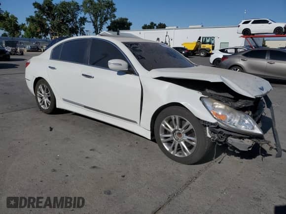 2009 Hyundai Genesis with VIN KMHGC46F49U047154, listed as a Copart auction lot 63284635 with 147,848 mi miles and Salvage title. Bid and sale history available at DreamBid. Image 4.