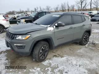2021 Jeep Compass Trailhawk with VIN 3C4NJDDB8MT553610, listed as a Copart auction lot 45709735 with 96,602 mi miles and Salvage title. Bid and sale history available at DreamBid. Image 1.
