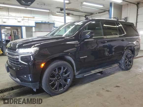 2023 Chevrolet Tahoe LT с VIN 1GNSKNKTXPR357772, выставлен на аукционе Copart как лот 46880395 с пробегом 51 428 миль миль и Списание • Salvage title. История ставок и продаж доступна на DreamBid. Изображение 1.