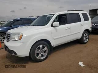 2014 Honda Pilot EX-L with VIN 5FNYF4H78EB055413, listed as a Copart auction lot 69963495 with 117,706 mi miles and Salvage title. Bid and sale history available at DreamBid. Image 1.