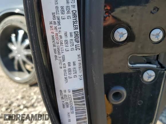 2014 Dodge Challenger SXT with VIN 2C3CDYAG3EH258158, listed as a Copart auction lot 82464185 with 120,539 mi miles and Salvage title. Bid and sale history available at DreamBid. Image 12.