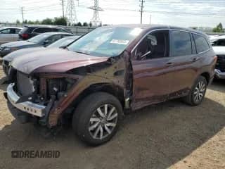 2021 Honda Pilot EX-L z VIN 5FNYF6H58MB079154, wystawiony jako Copart lot #67792655 z przebiegiem 36 460 mil mil oraz Szkoda całkowita • Salvage title. Historia ofert i sprzedaży dostępna na DreamBid. Obrazek 1.