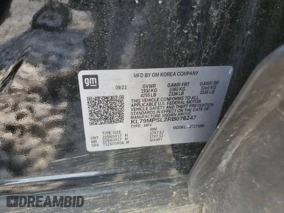2024 Chevrolet TrailBlazer LT with VIN KL79MPSL2RB076247, listed as a Copart auction lot 68191915 with 61,728 mi miles and Non repairable. Bid and sale history available at DreamBid. Image 13.