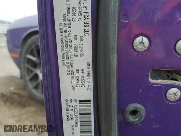 2016 Dodge Challenger SRT 392 with VIN 2C3CDZDJ0GH168658, listed as a Copart auction lot 69832335 with 56,394 mi miles and Salvage title. Bid and sale history available at DreamBid. Image 13.