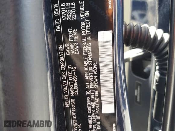 2015 Volvo S60 T5 Premier с VIN YV1612TK7F1334510, выставлен на аукционе Copart как лот 69535785 с пробегом 141 485 миль миль и Списание • Salvage title. История ставок и продаж доступна на DreamBid. Изображение 12.