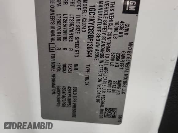 2011 Chevrolet Silverado 2500HD LTZ z VIN 1GC1KYC83BF130644, wystawiony jako Copart lot #72020725 z przebiegiem 269 693 mil mil oraz Szkoda całkowita • Salvage title. Historia ofert i sprzedaży dostępna na DreamBid. Obrazek 13.