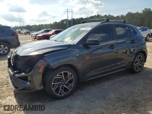 2022 Hyundai Kona N Line with VIN KM8K33A31NU869468, listed as a Copart auction lot 67123845 with 40,049 mi miles and Salvage title. Bid and sale history available at DreamBid. Image 1.